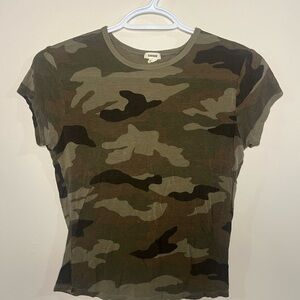 Garage Green and Brown Fitted Camouflage T-Shirt